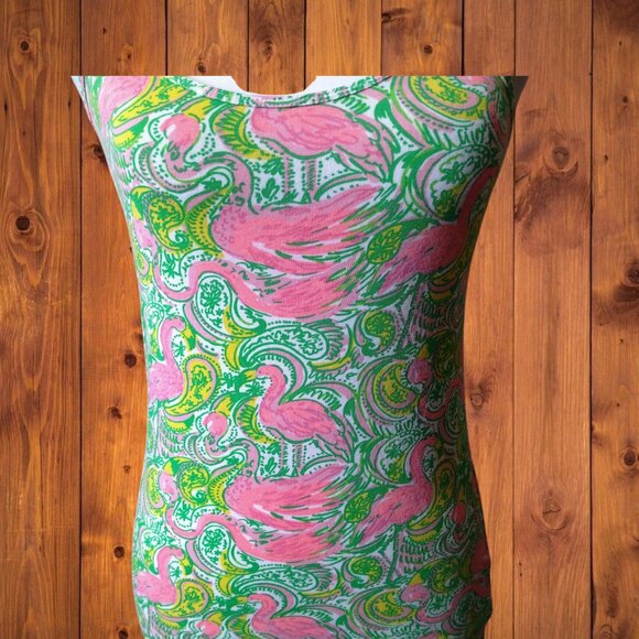 Lilly Pulitzer Tabbie Tank Top Women's Small Pullover Hot Wings Flamingo Paisley - Picture 5 of 7
